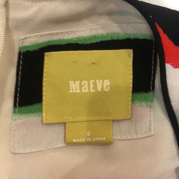 Anthropology Maeve flared stripe  multicolor dress size 0 Cap Sleeves Zip Back - Picture 13 of 14